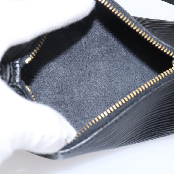LOUIS VUITTON Epi Soufflot Pouch Black LV Auth BA15354
