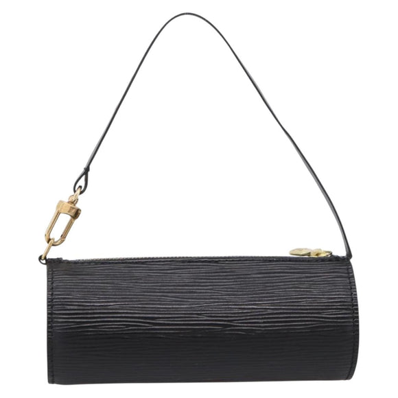 LOUIS VUITTON Epi Soufflot Pouch Black LV Auth BA15354