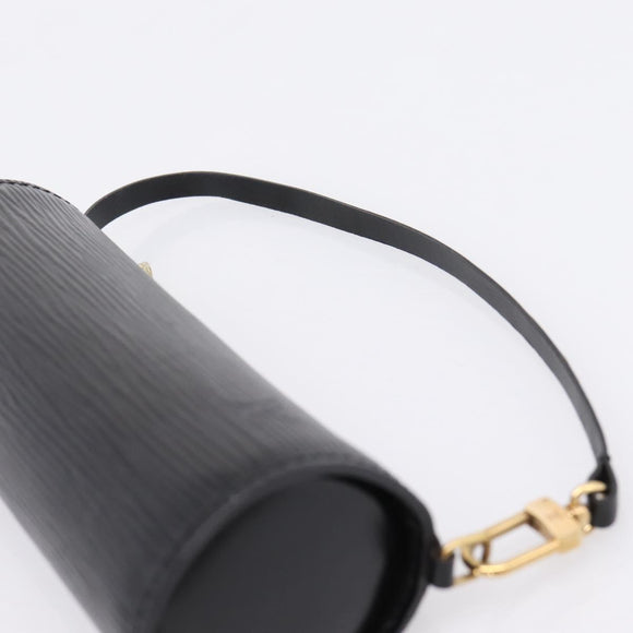 LOUIS VUITTON Epi Soufflot Pouch Black LV Auth BA15354