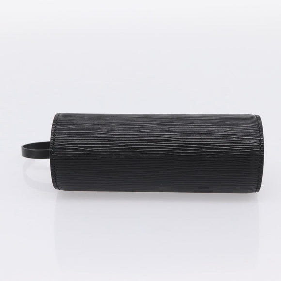 LOUIS VUITTON Epi Soufflot Pouch Black LV Auth BA15354