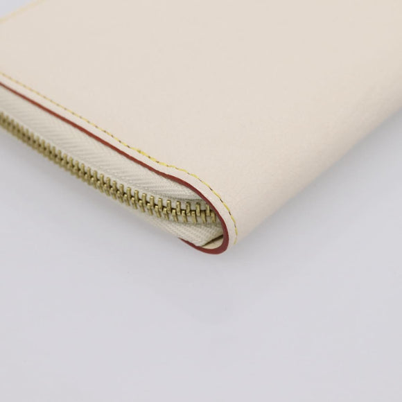 LOUIS VUITTON Suhari Zippy Wallet Long Wallet Leather White M93026 Auth BA15356A