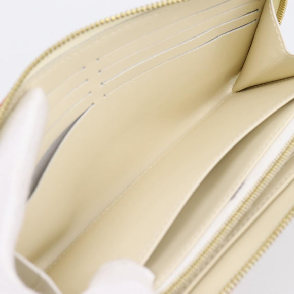 LOUIS VUITTON Suhari Zippy Wallet Long Wallet Leather White M93026 Auth BA15356A