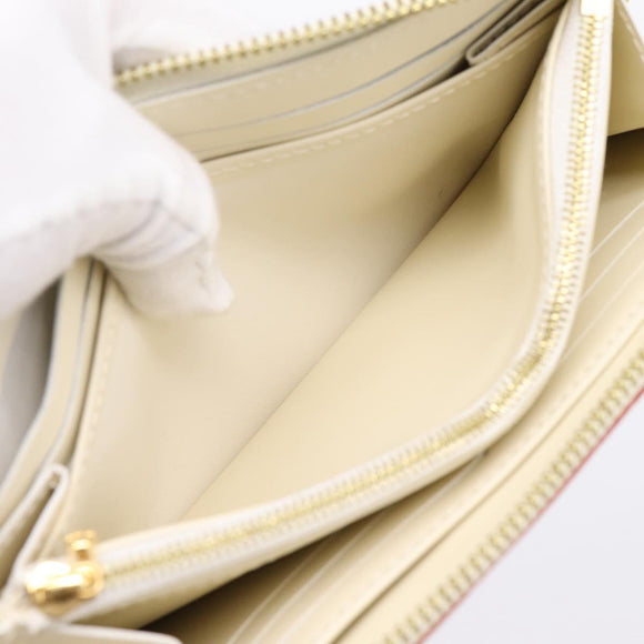 LOUIS VUITTON Suhari Zippy Wallet Long Wallet Leather White M93026 Auth BA15356A