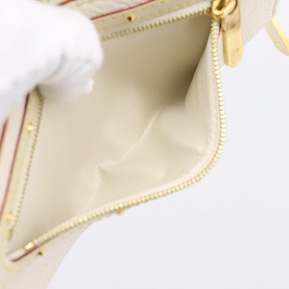 LOUIS VUITTON Suhari Zippy Wallet Long Wallet Leather White M93026 Auth BA15356A