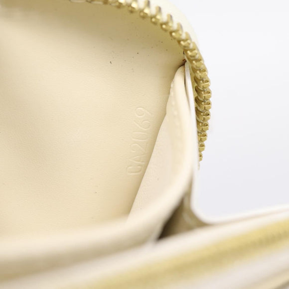 LOUIS VUITTON Suhari Zippy Wallet Long Wallet Leather White M93026 Auth BA15356A