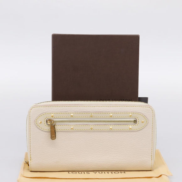 LOUIS VUITTON Suhari Zippy Wallet Long Wallet Leather White M93026 Auth BA15356A