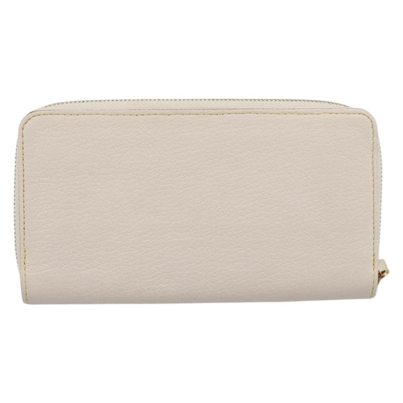 LOUIS VUITTON Suhari Zippy Wallet Long Wallet Leather White M93026 Auth BA15356A