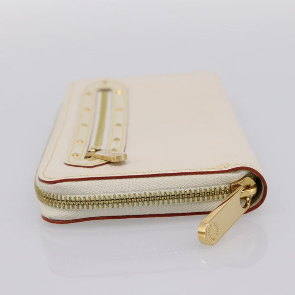 LOUIS VUITTON Suhari Zippy Wallet Long Wallet Leather White M93026 Auth BA15356A