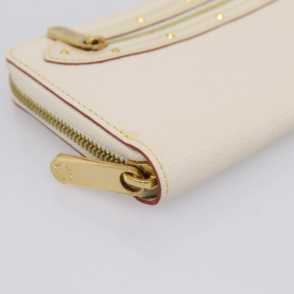 LOUIS VUITTON Suhari Zippy Wallet Long Wallet Leather White M93026 Auth BA15356A