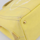 PRADA Kanapa PM Hand Bag Canvas Yellow Gold Tone Auth BA15357-14
