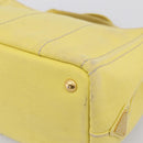 PRADA Kanapa PM Hand Bag Canvas Yellow Gold Tone Auth BA15357-15