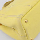 PRADA Kanapa PM Hand Bag Canvas Yellow Gold Tone Auth BA15357-16