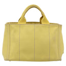 PRADA Kanapa PM Hand Bag Canvas Yellow Gold Tone Auth BA15357-2