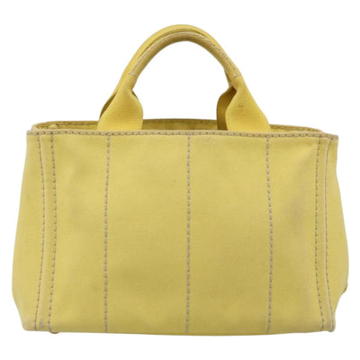 PRADA Kanapa PM Hand Bag Canvas Yellow Gold Tone Auth BA15357 - 0