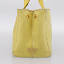 PRADA Kanapa PM Hand Bag Canvas Yellow Gold Tone Auth BA15357-3