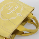 PRADA Kanapa PM Hand Bag Canvas Yellow Gold Tone Auth BA15357-6