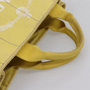 PRADA Kanapa PM Hand Bag Canvas Yellow Gold Tone Auth BA15357-7
