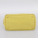 PRADA Kanapa PM Hand Bag Canvas Yellow Gold Tone Auth BA15357-5