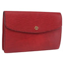 LOUIS VUITTON Epi Montaigne 27 Clutch Bag Red M52657 LV Auth BA15360-1