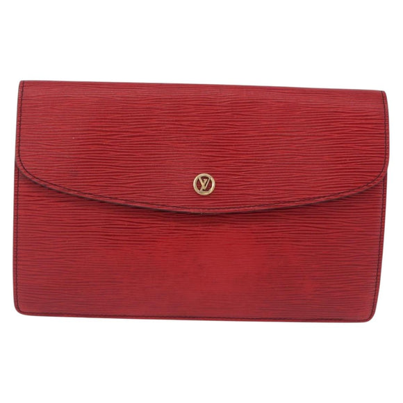 LOUIS VUITTON Epi Montaigne 27 Clutch Bag Red M52657 LV Auth BA15360