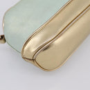 GUCCI Pouch Canvas Light Blue Gold Tone 039 1133 Auth BA15361-16