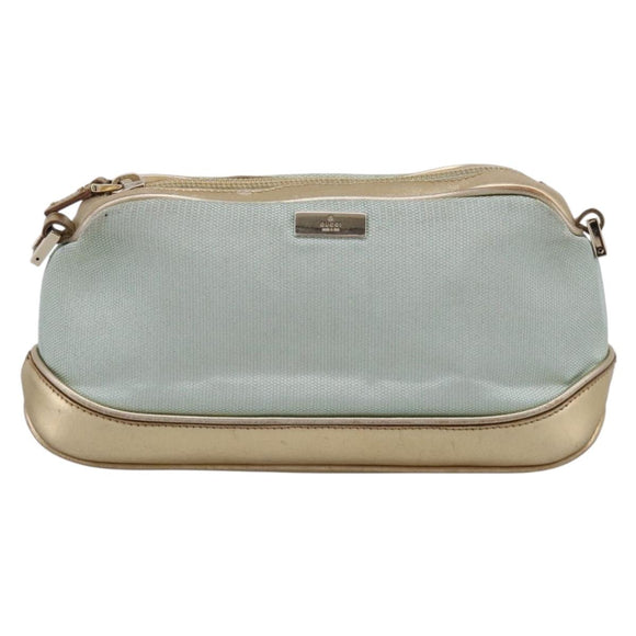 GUCCI Pouch Canvas Light Blue Gold Tone 039 1133 Auth BA15361