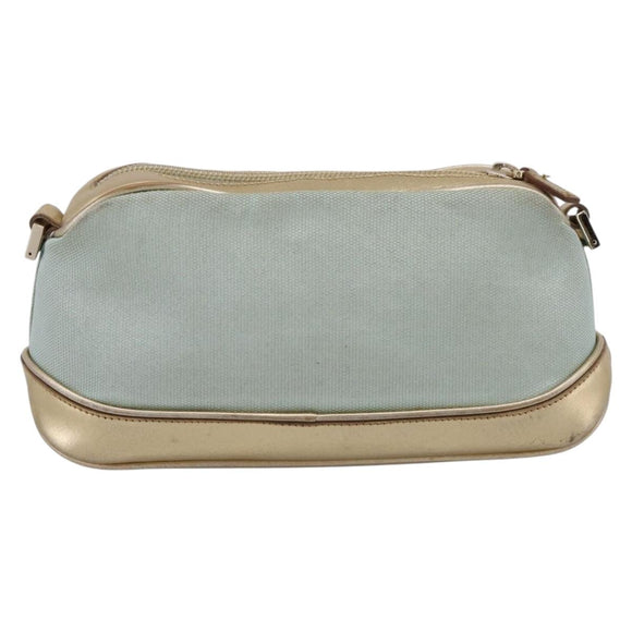 GUCCI Pouch Canvas Light Blue Gold Tone 039 1133 Auth BA15361