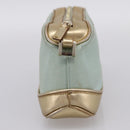 GUCCI Pouch Canvas Light Blue Gold Tone 039 1133 Auth BA15361-3