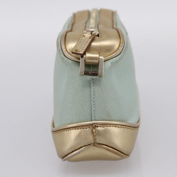 GUCCI Pouch Canvas Light Blue Gold Tone 039 1133 Auth BA15361