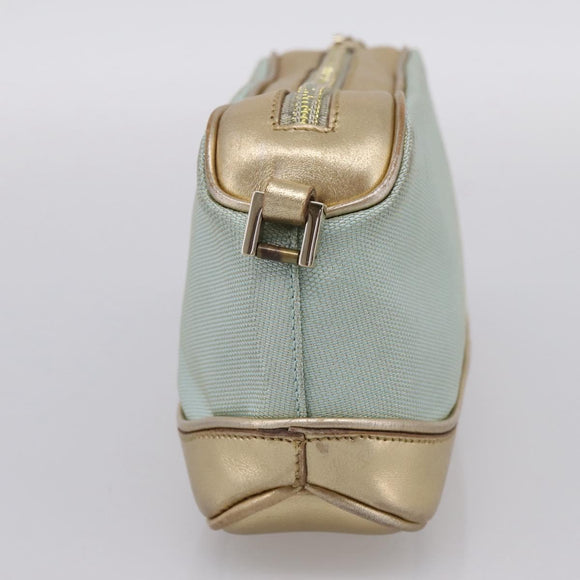 GUCCI Pouch Canvas Light Blue Gold Tone 039 1133 Auth BA15361