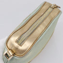 GUCCI Pouch Canvas Light Blue Gold Tone 039 1133 Auth BA15361-5