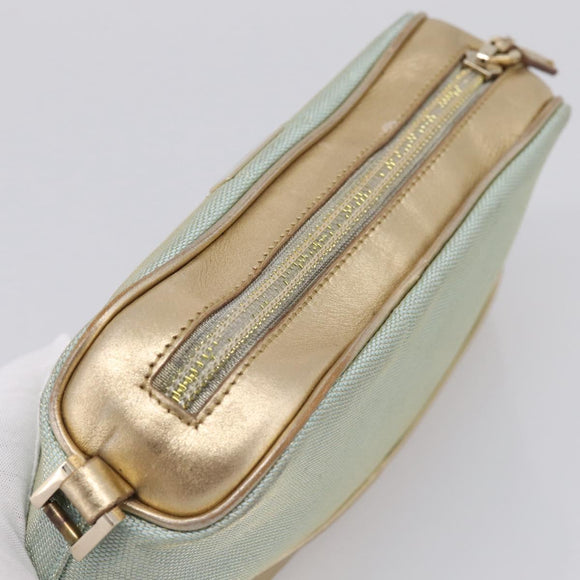 GUCCI Pouch Canvas Light Blue Gold Tone 039 1133 Auth BA15361
