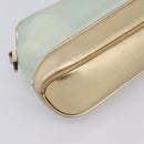 GUCCI Pouch Canvas Light Blue Gold Tone 039 1133 Auth BA15361-14