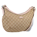 GUCCI GG Canvas Sherry Line Shoulder Bag Beige Gold Tone 181092 Auth BA15362-1