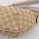 GUCCI GG Canvas Sherry Line Shoulder Bag Beige Gold Tone 181092 Auth BA15362-10