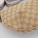 GUCCI GG Canvas Sherry Line Shoulder Bag Beige Gold Tone 181092 Auth BA15362-11