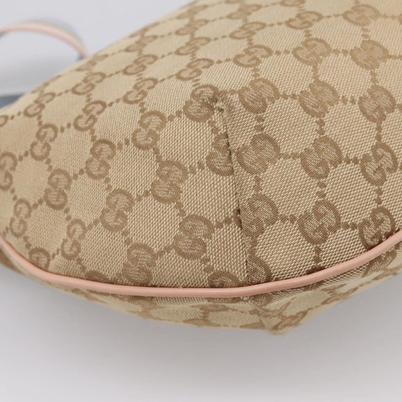 GUCCI GG Canvas Sherry Line Shoulder Bag Beige Gold Tone 181092 Auth BA15362