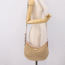 GUCCI GG Canvas Sherry Line Shoulder Bag Beige Gold Tone 181092 Auth BA15362-22
