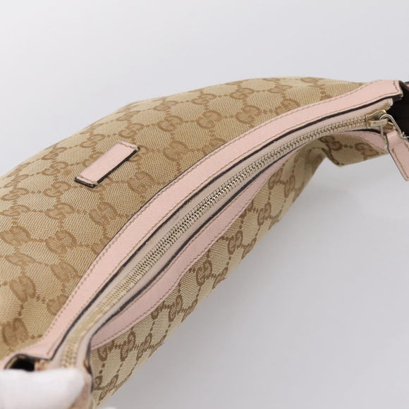 GUCCI GG Canvas Sherry Line Shoulder Bag Beige Gold Tone 181092 Auth BA15362
