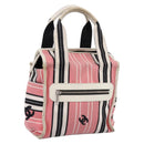 CHANEL Hand Bag Canvas Pink Silver CC Auth BA15367-1