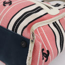 CHANEL Hand Bag Canvas Pink Silver CC Auth BA15367-13