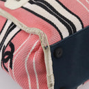 CHANEL Hand Bag Canvas Pink Silver CC Auth BA15367-14