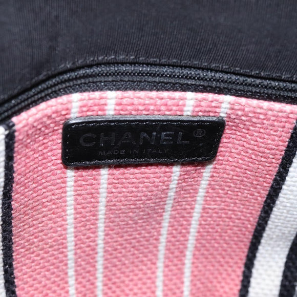 CHANEL Hand Bag Canvas Pink Silver CC Auth BA15367