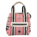CHANEL Hand Bag Canvas Pink Silver CC Auth BA15367-2