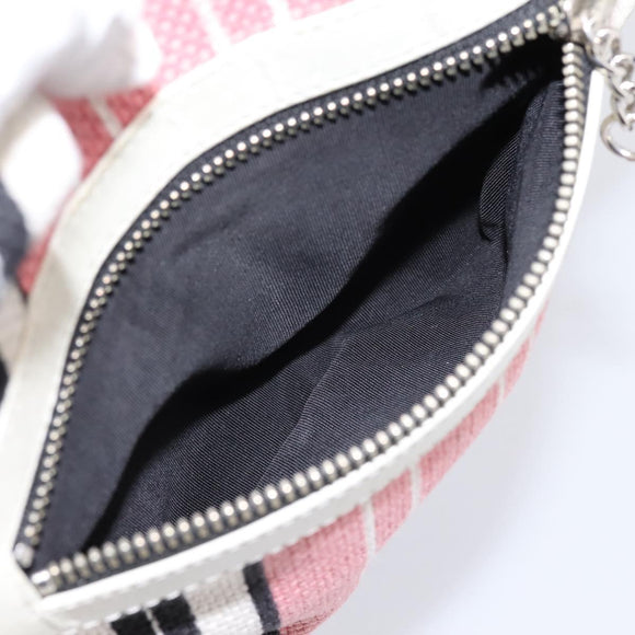 CHANEL Hand Bag Canvas Pink Silver CC Auth BA15367
