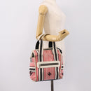 CHANEL Hand Bag Canvas Pink Silver CC Auth BA15367-27