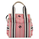 CHANEL Hand Bag Canvas Pink Silver CC Auth BA15367-3