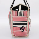 CHANEL Hand Bag Canvas Pink Silver CC Auth BA15367-4