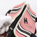 CHANEL Hand Bag Canvas Pink Silver CC Auth BA15367-6