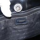 BURBERRY Nova Check Hand Bag PVC Leather Beige Silver Auth BA15368-15